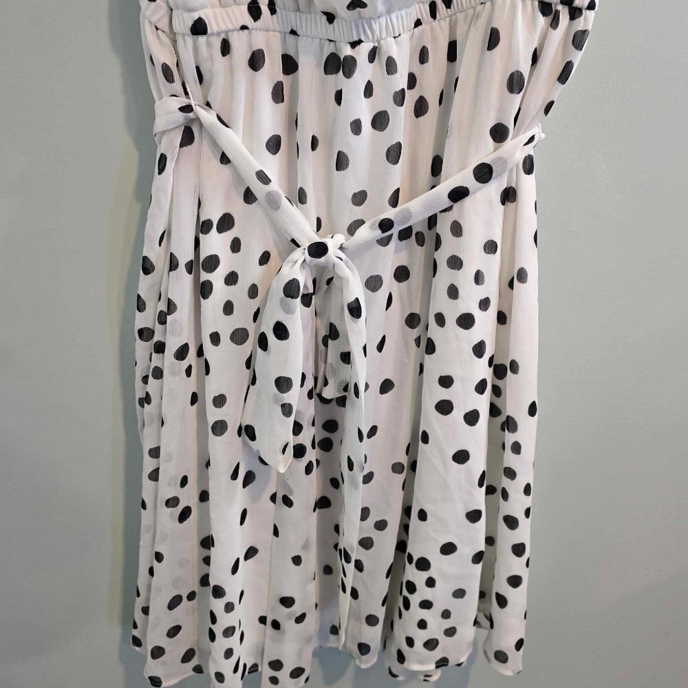 Lane Bryant Smocked Cuff-Sleeve Square-Neck Fit & Flare Dress - Polka Dots NWT - Picture 7 of 11